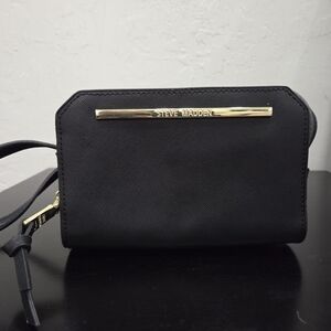 Steve Madden Black Wristlet with Gold Accents